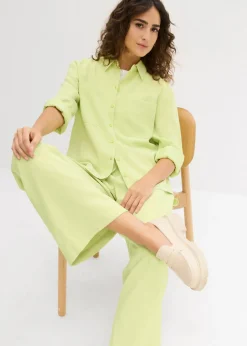bonprix bonprix Blusa con mezcla de viscosa fluida Verde menta Hot