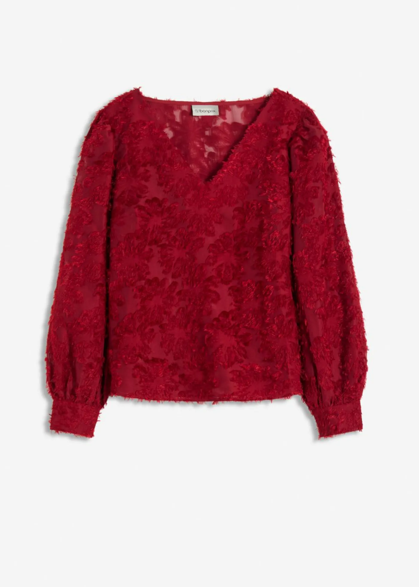 bonprix bonprix Blusa con patrón de flores estructurado Rojo Best