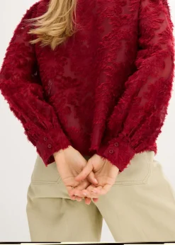 bonprix bonprix Blusa con patrón de flores estructurado Rojo Best