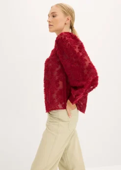 bonprix bonprix Blusa con patrón de flores estructurado Rojo Best
