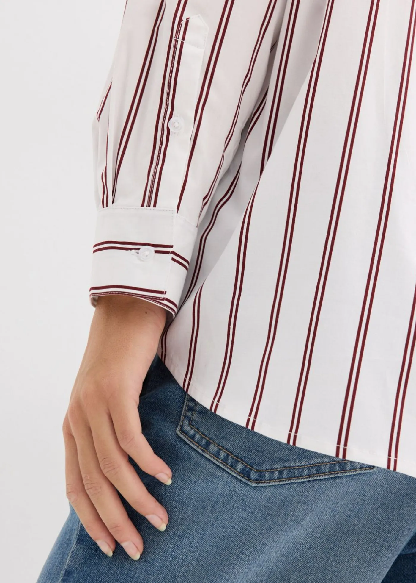 bonprix bonprix Blusa con rayas blanco-rojo rubí con rayas Hot