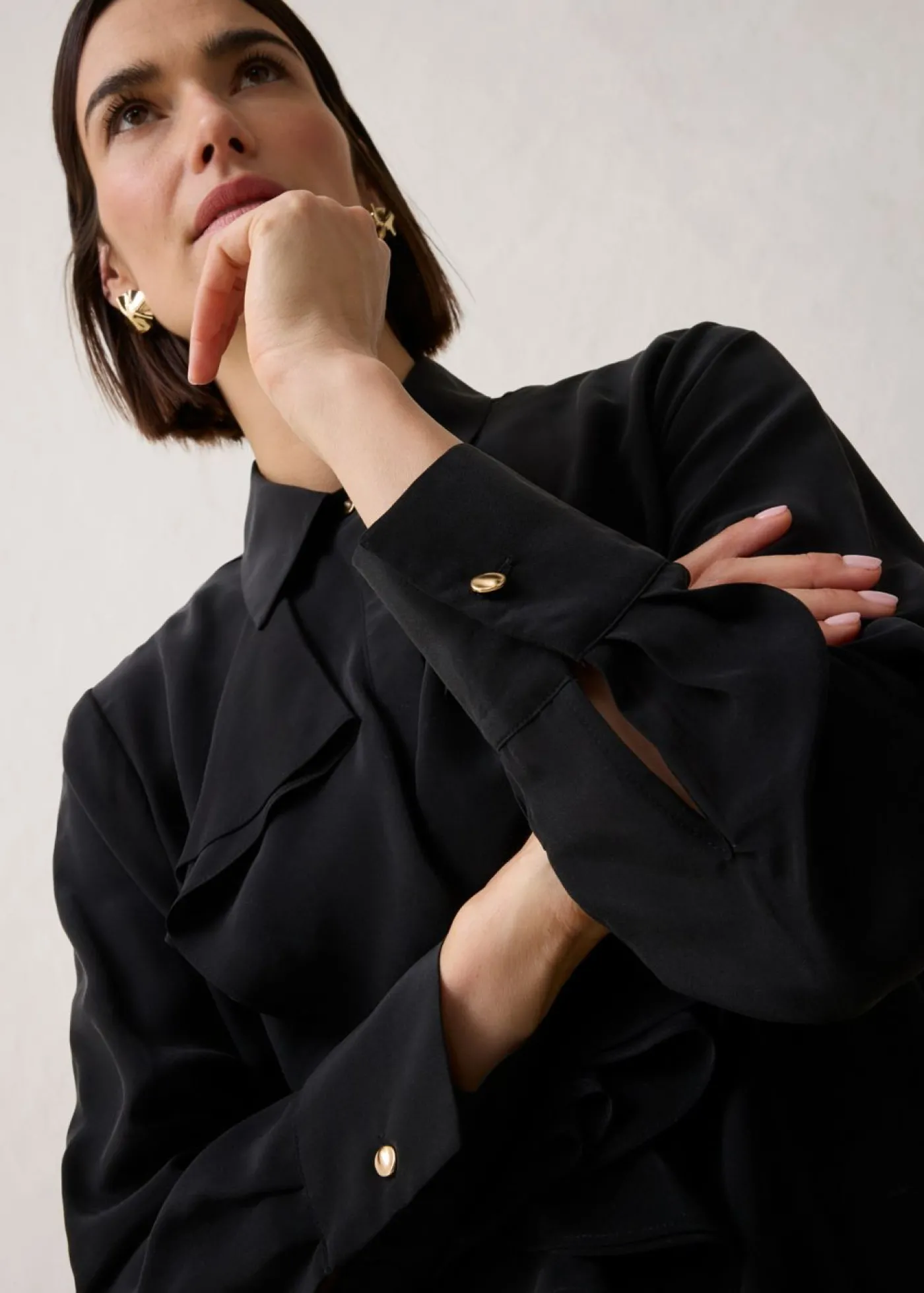 bonprix bonprix Blusa con seda Negro Best