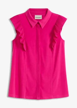 bonprix bonprix Blusa con volantes Pink lady Outlet
