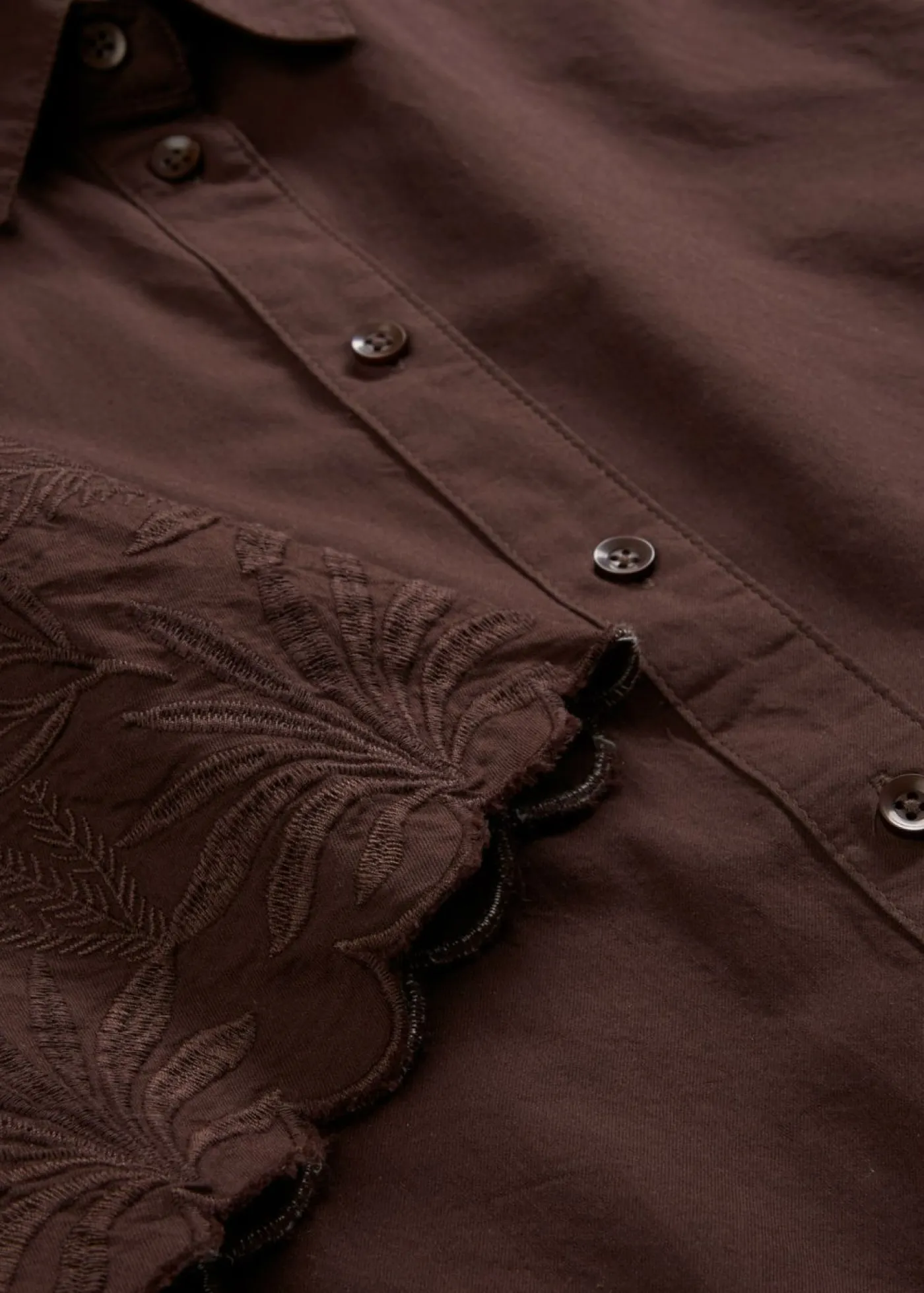 bonprix bonprix Blusa corta con contenido de seda Marrón oscuro New