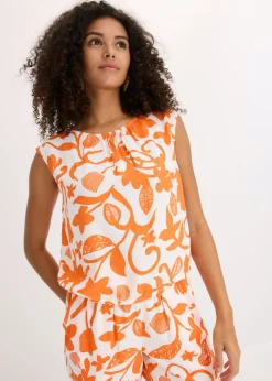 bonprix bonprix Blusa corta de viscosa fluida blanco lana-mango New