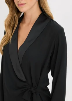 bonprix bonprix Blusa cruzada Negro Outlet