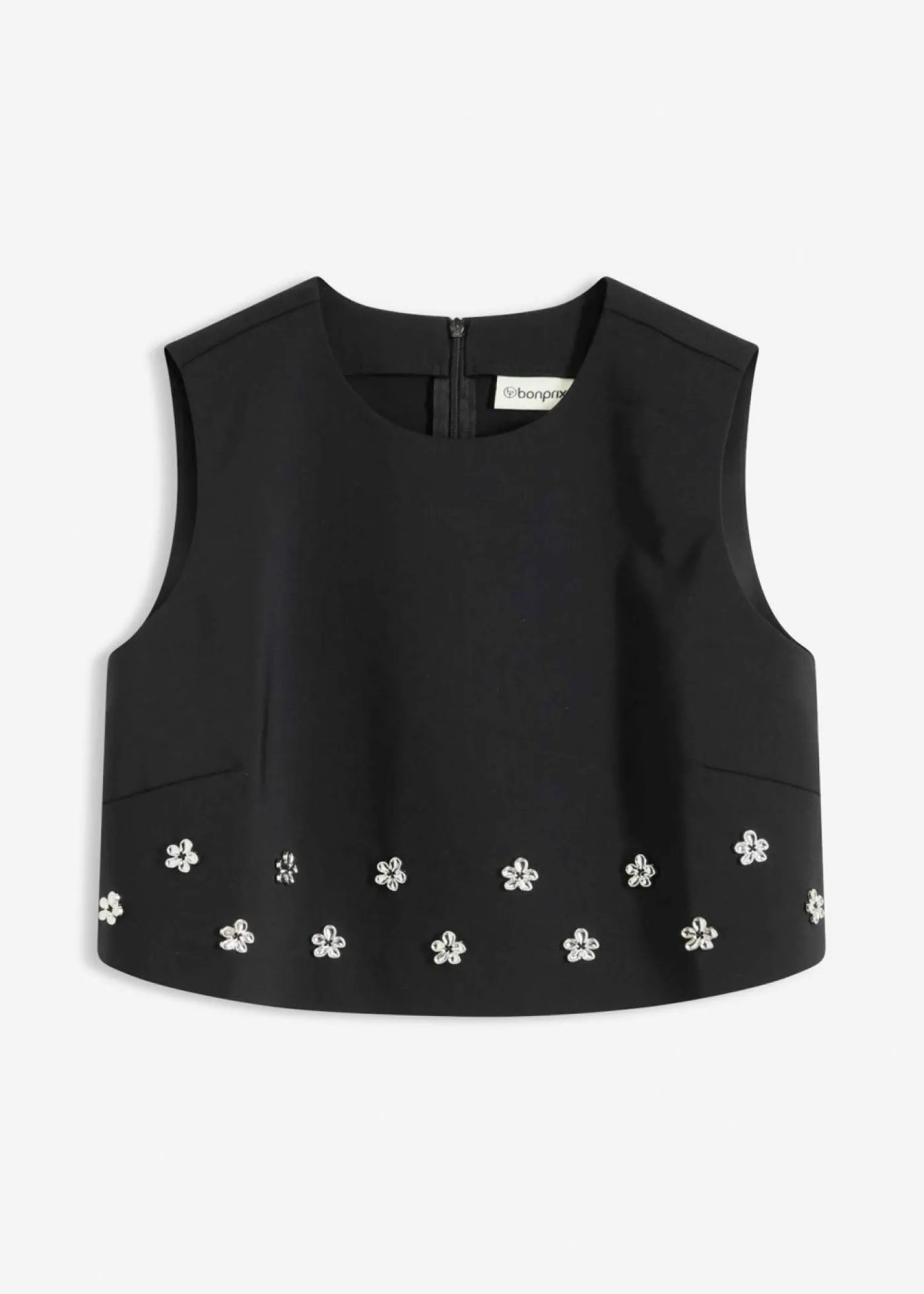 bonprix bonprix Blusa de algodón Negro de flores Hot