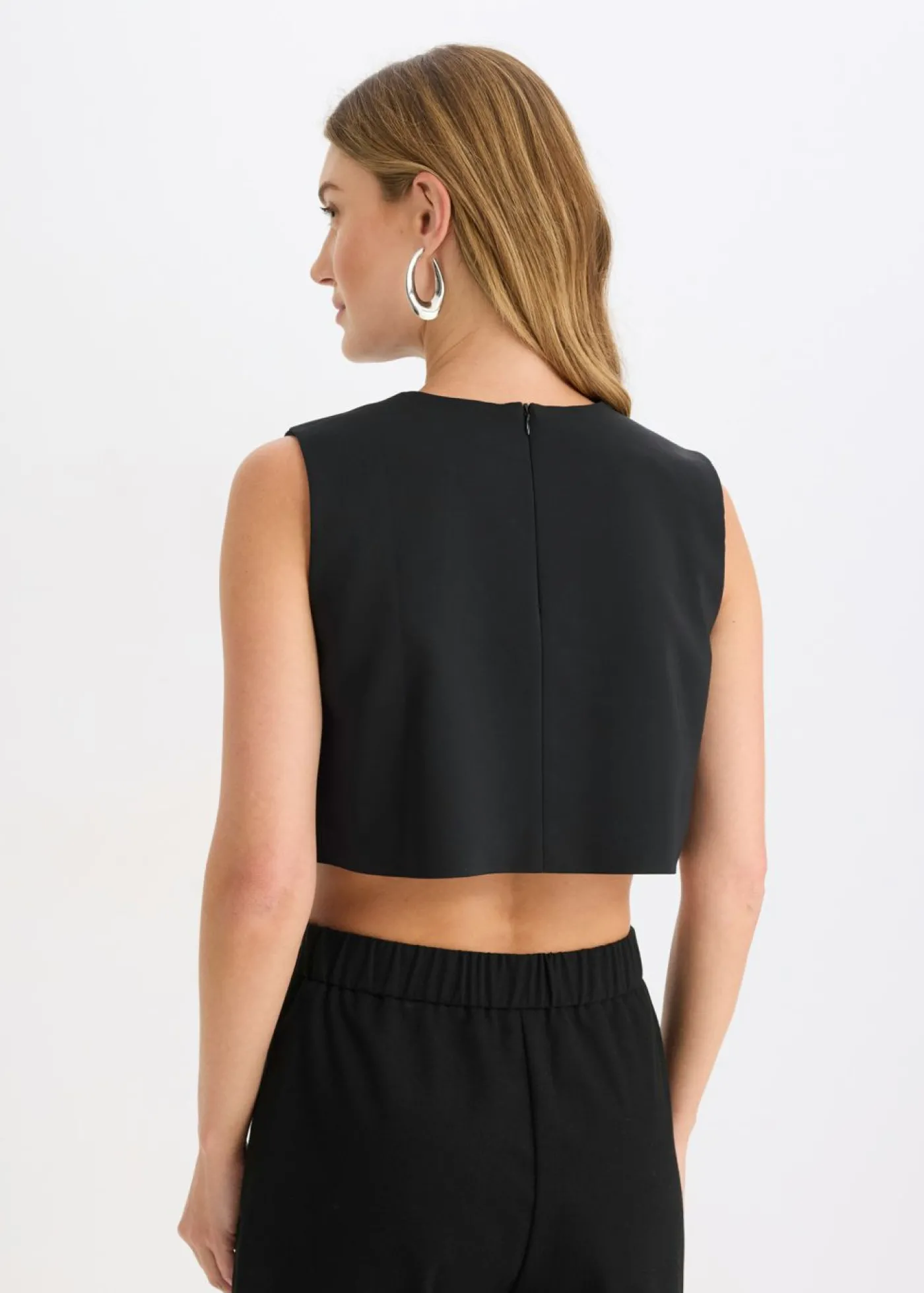 bonprix bonprix Blusa de algodón Negro de flores Hot