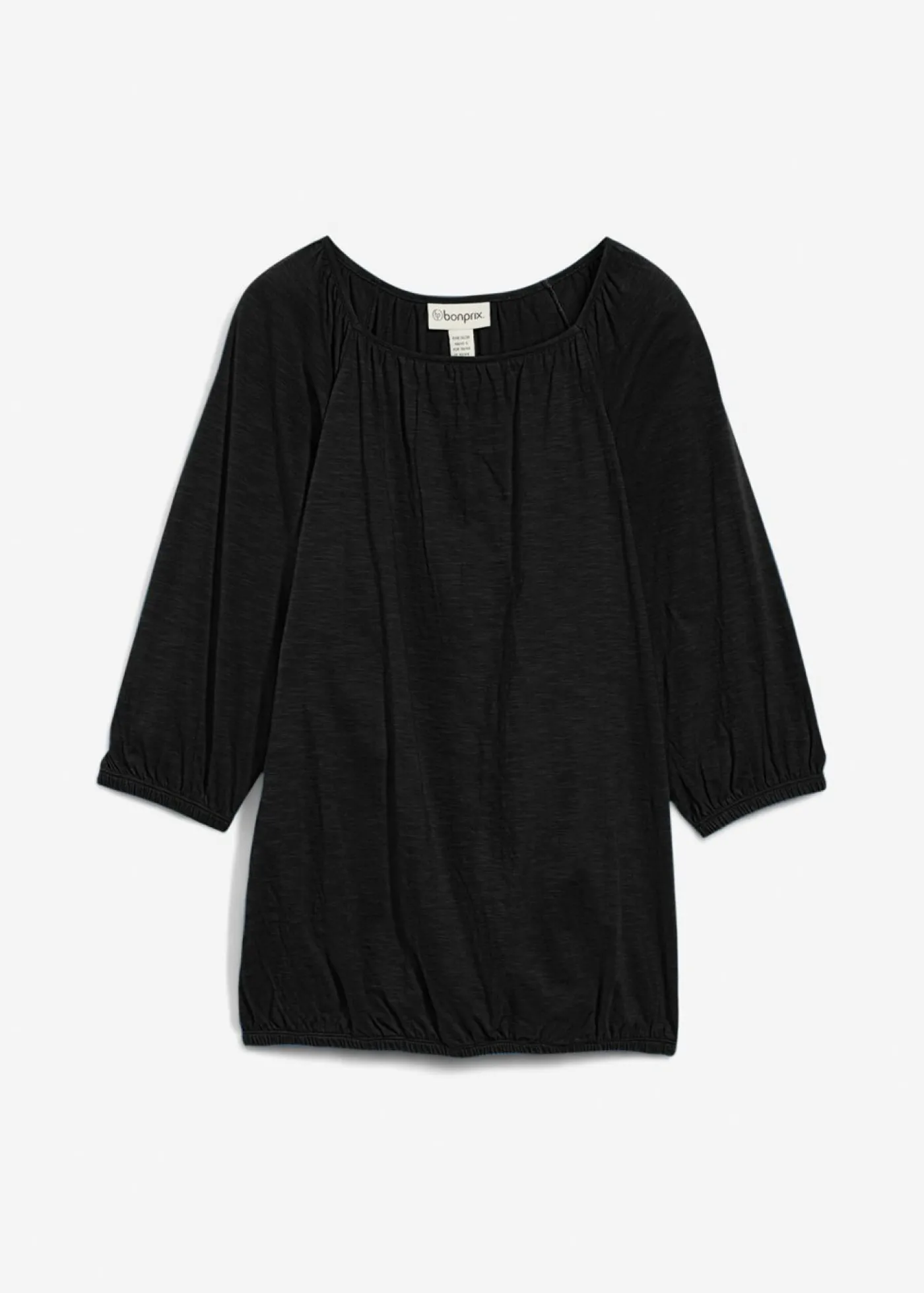 bonprix bonprix Blusa de algodón orgánico puro Negro Discount