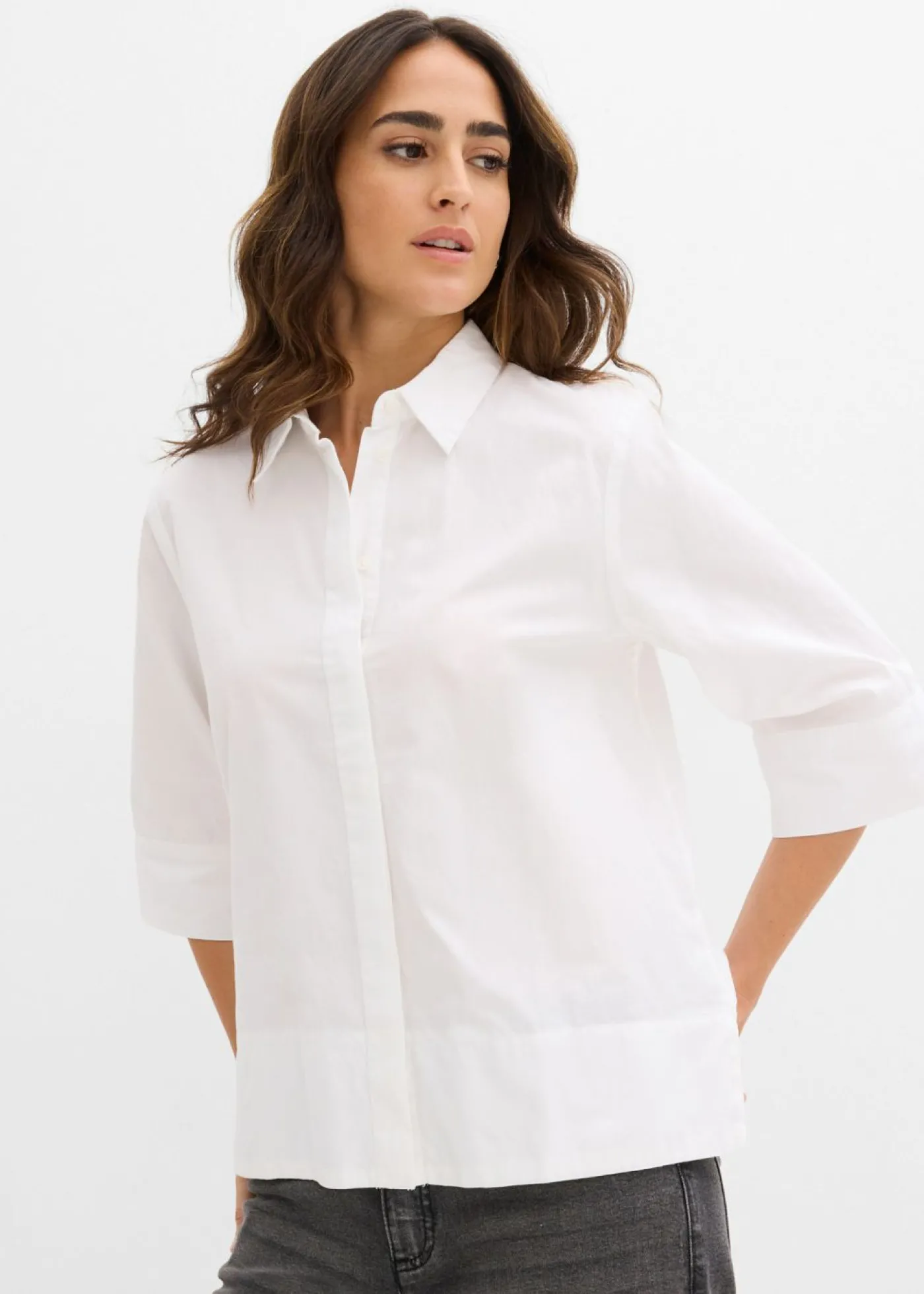 bonprix bonprix Blusa de algodón orgánico puro Blanco Best