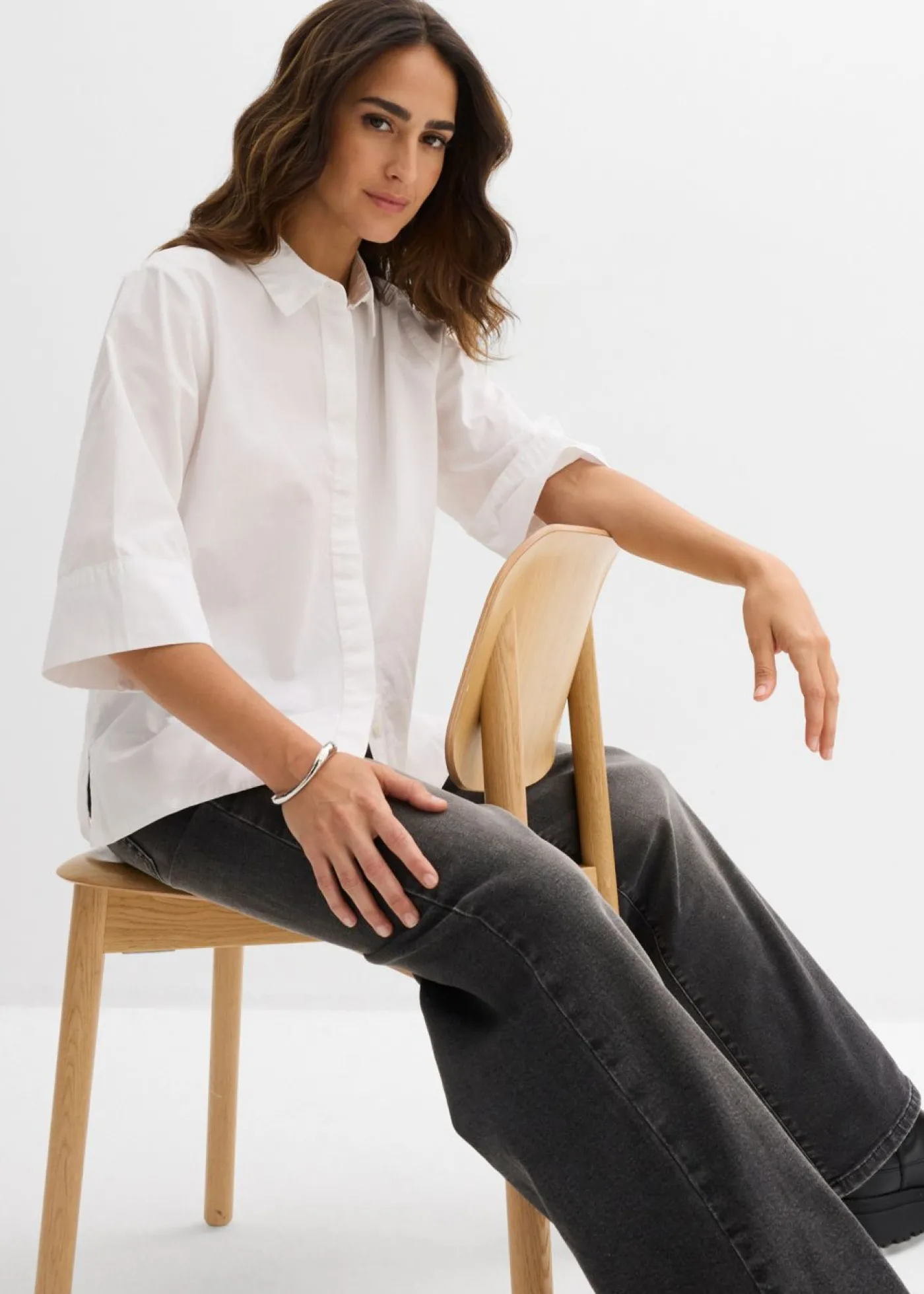 bonprix bonprix Blusa de algodón orgánico puro Blanco Best