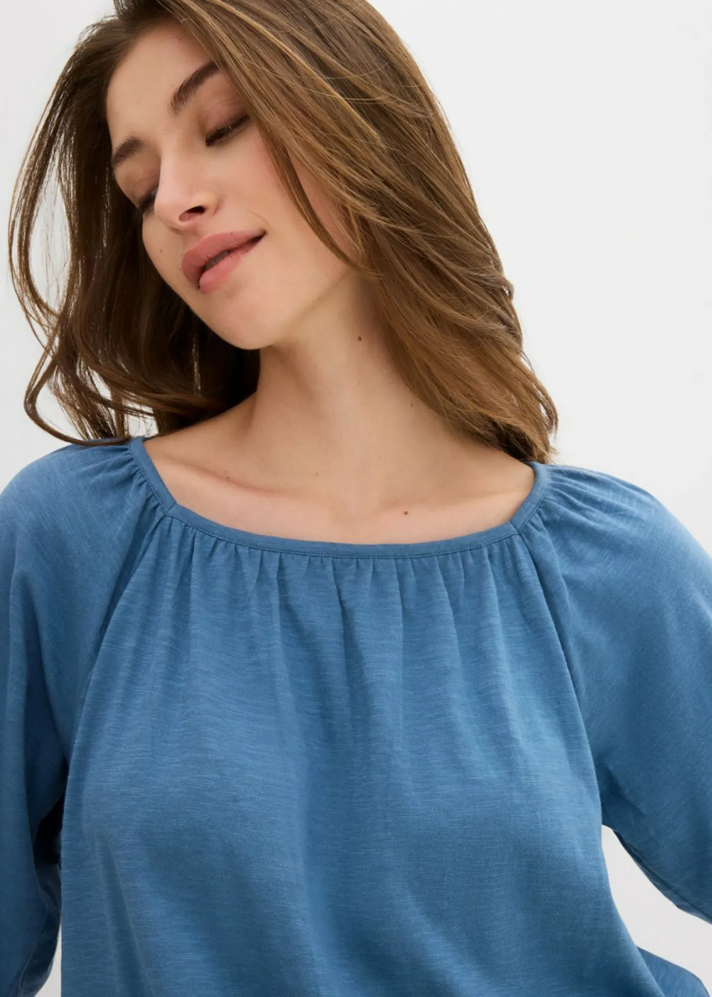 bonprix bonprix Blusa de algodón orgánico puro verde mar Outlet
