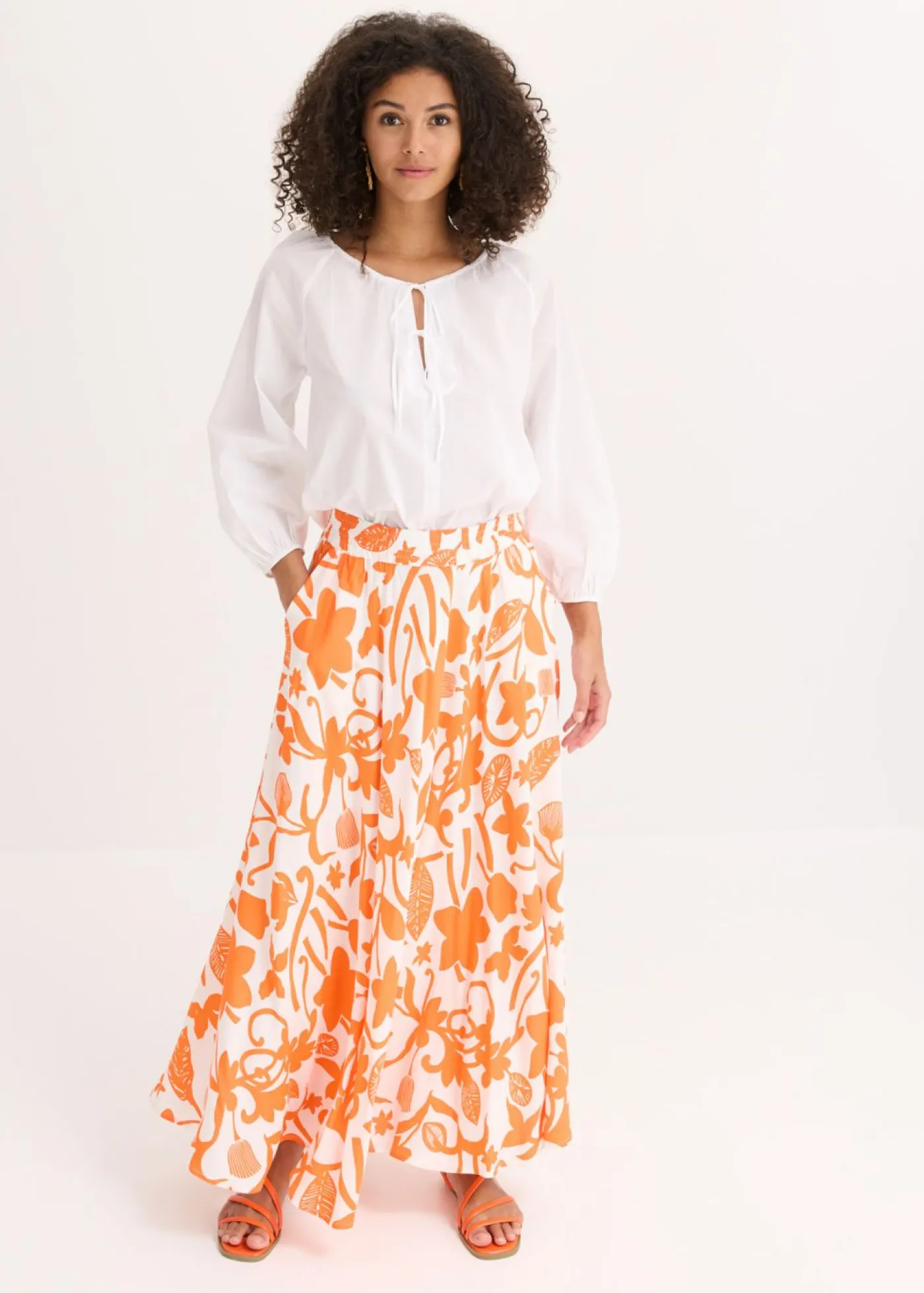 bonprix bonprix Blusa de algodón orgánico puro Blanco Hot