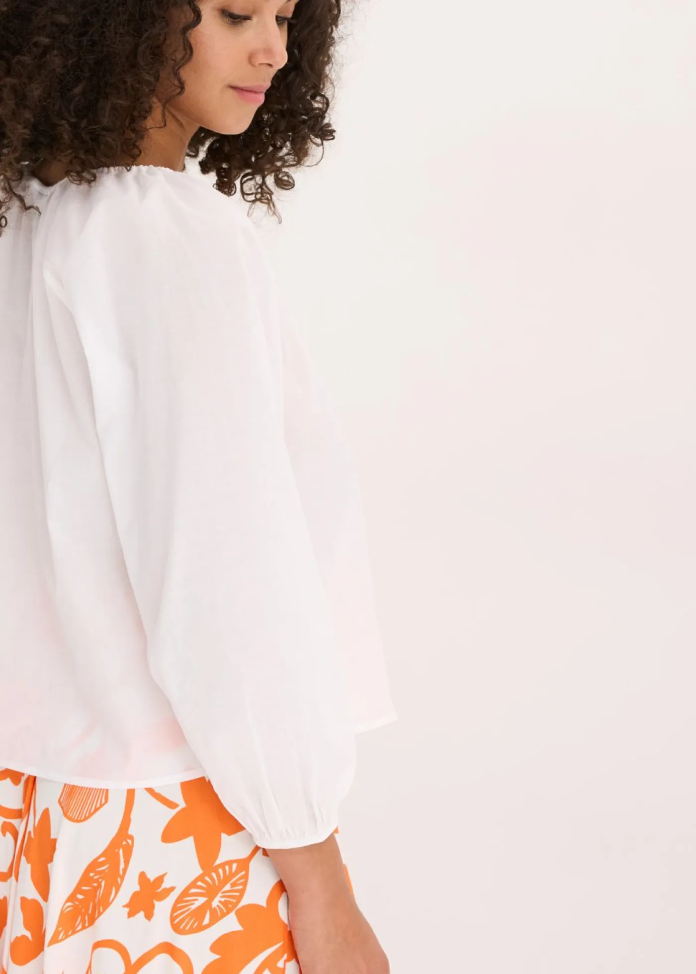 bonprix bonprix Blusa de algodón orgánico puro Blanco Hot