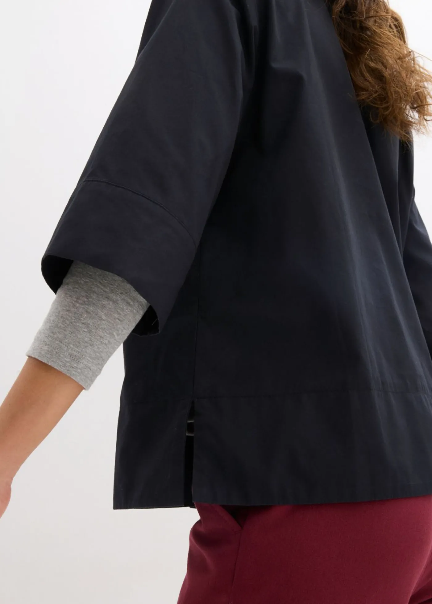 bonprix bonprix Blusa de algodón orgánico puro Negro Sale