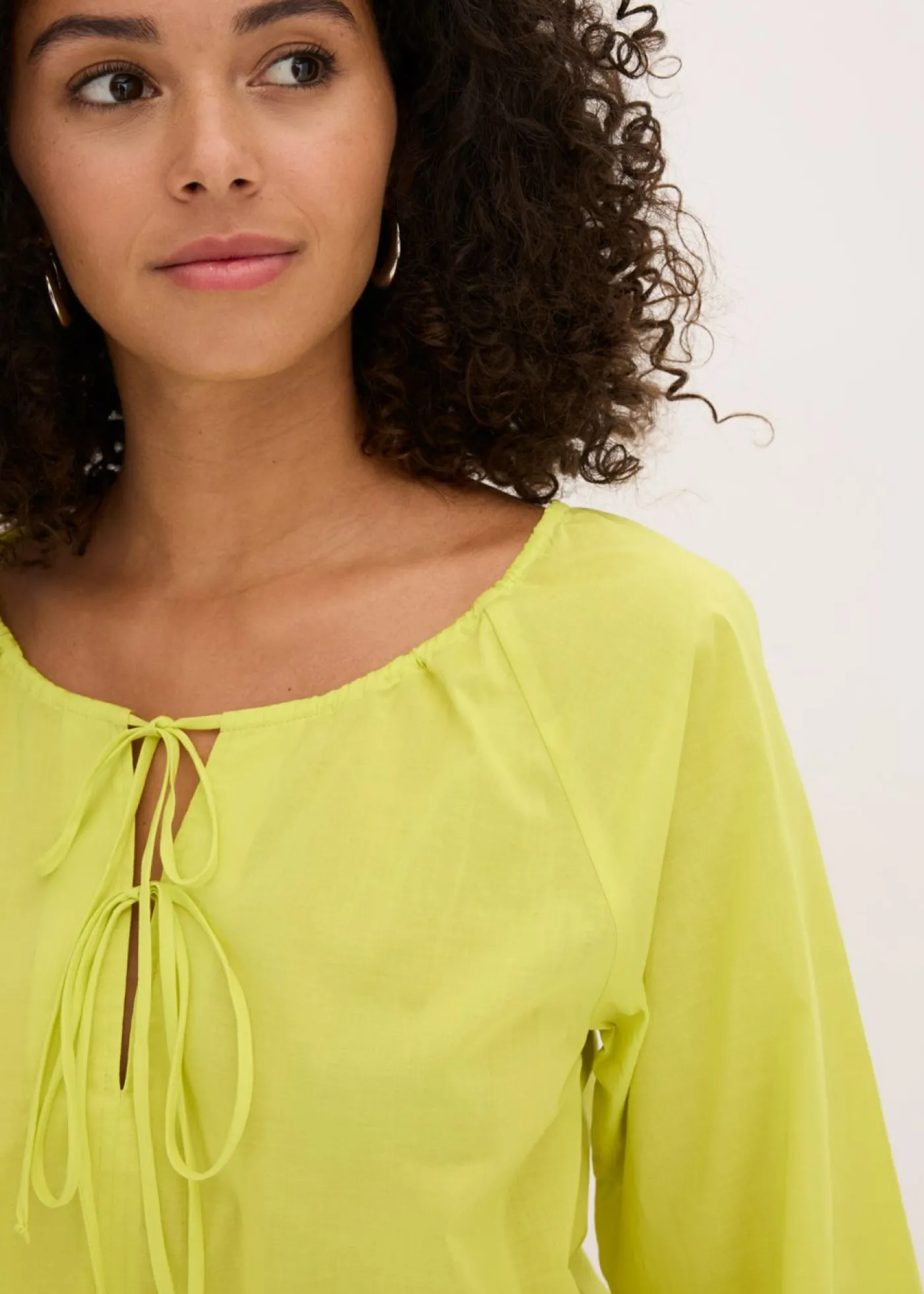 bonprix bonprix Blusa de algodón orgánico puro Amarillo cítrico Hot