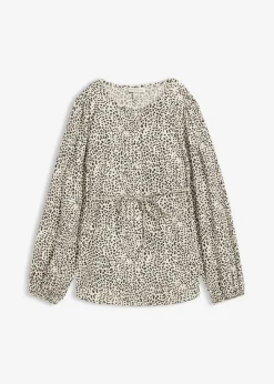 bonprix bonprix Blusa de algodón para durante y después del embarazo estampado leo blanco lana/negro Best