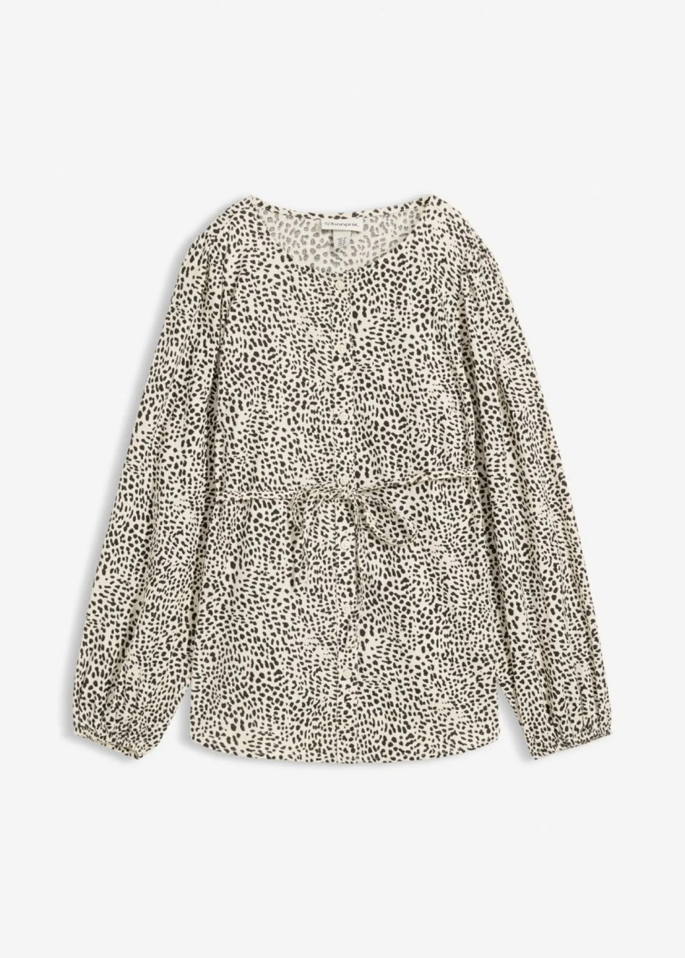 bonprix bonprix Blusa de algodón para durante y después del embarazo estampado leo blanco lana/negro Best