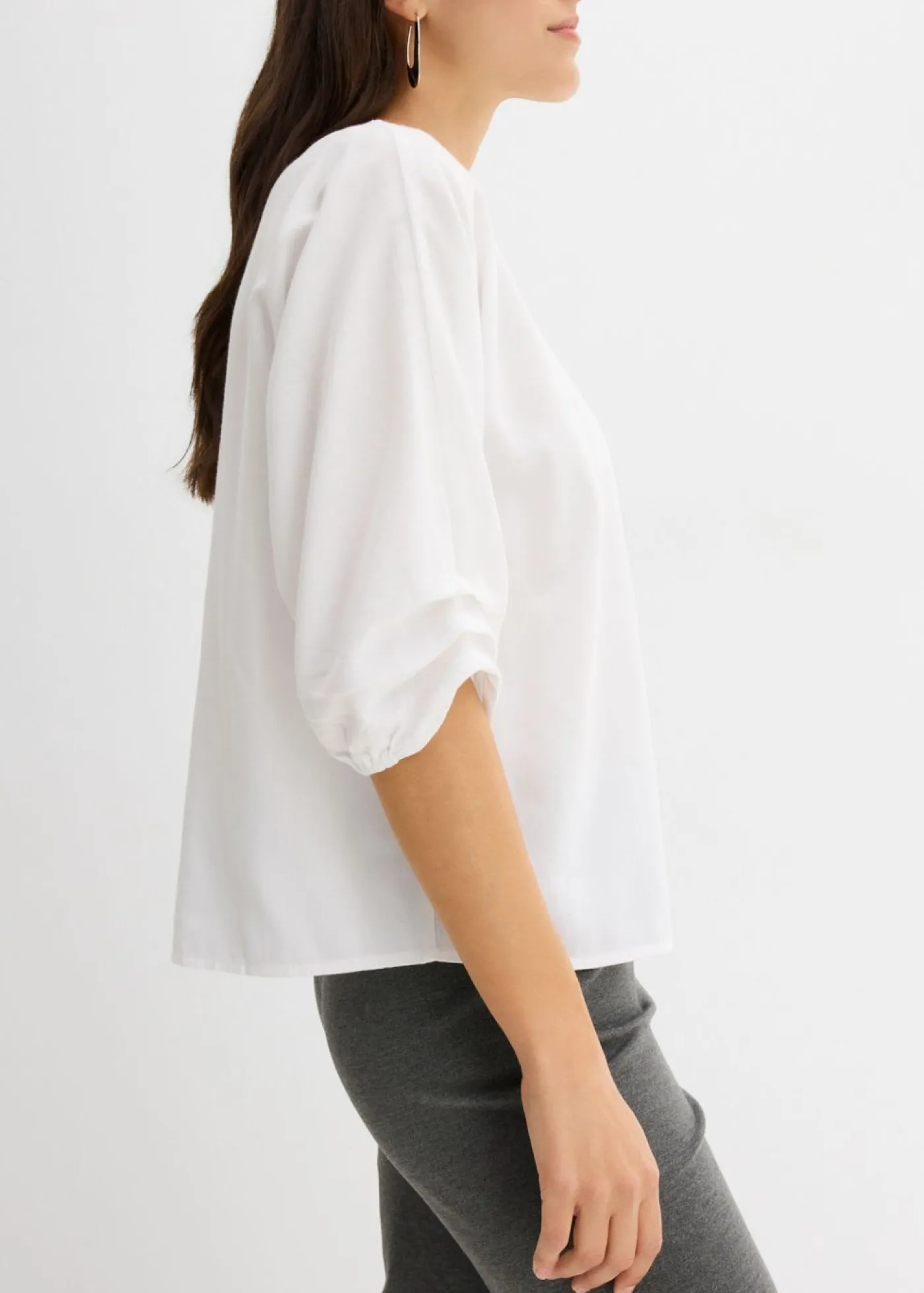 bonprix bonprix Blusa de algodón puro Blanco Sale