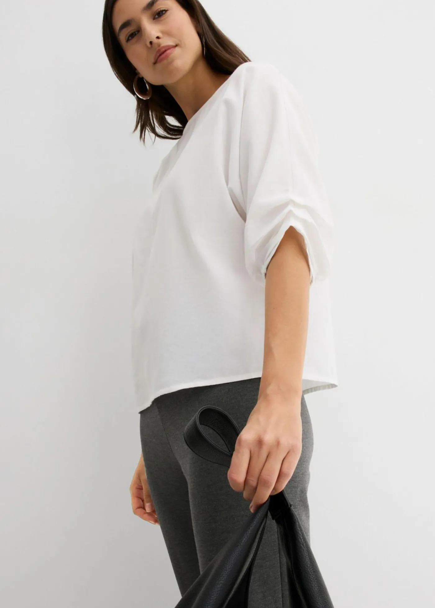 bonprix bonprix Blusa de algodón puro Blanco Sale