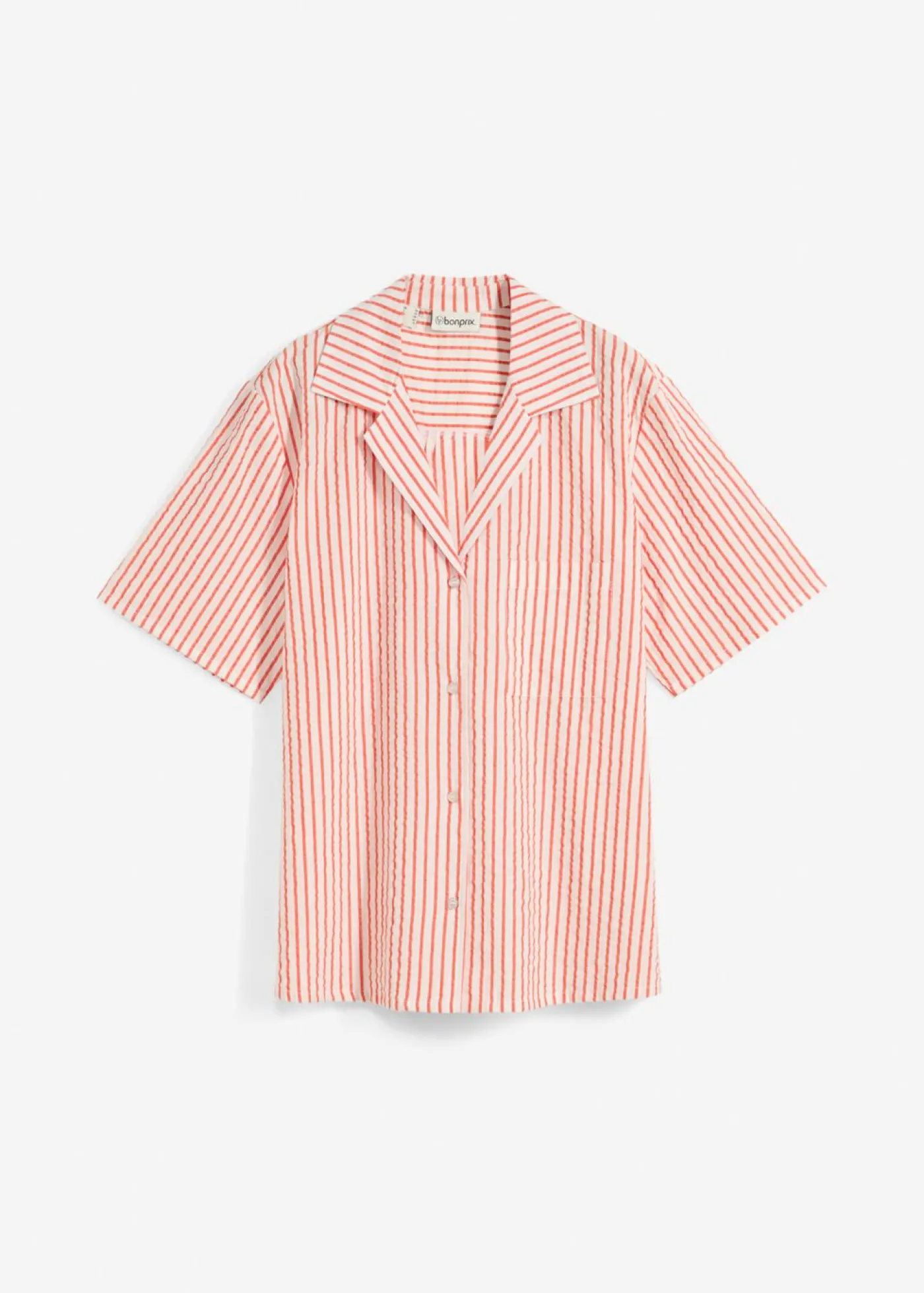 bonprix bonprix Blusa de algodón puro blanco lana-rojo amapola con rayas Best