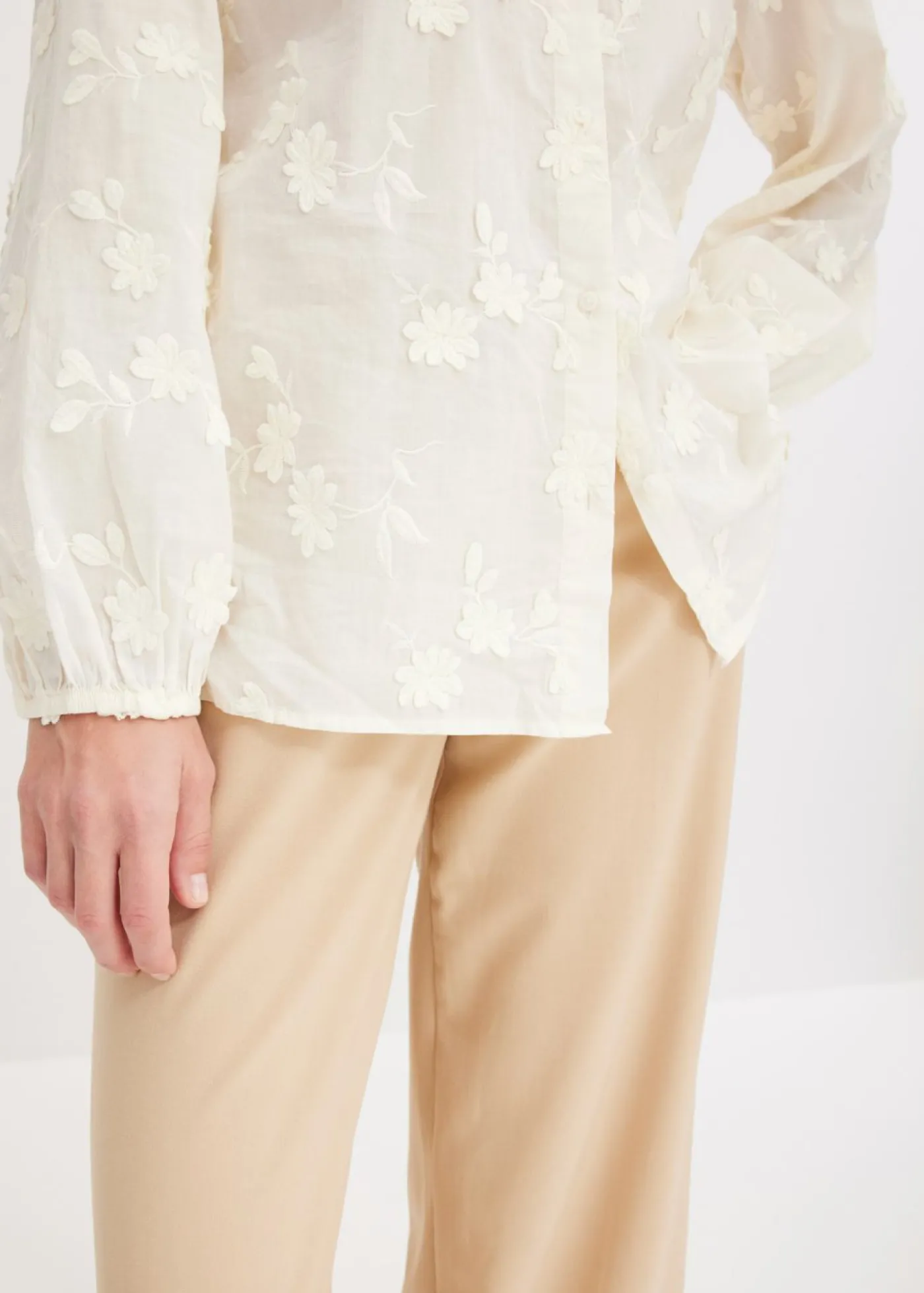 bonprix bonprix Blusa de algodón puro Blanco lana Hot