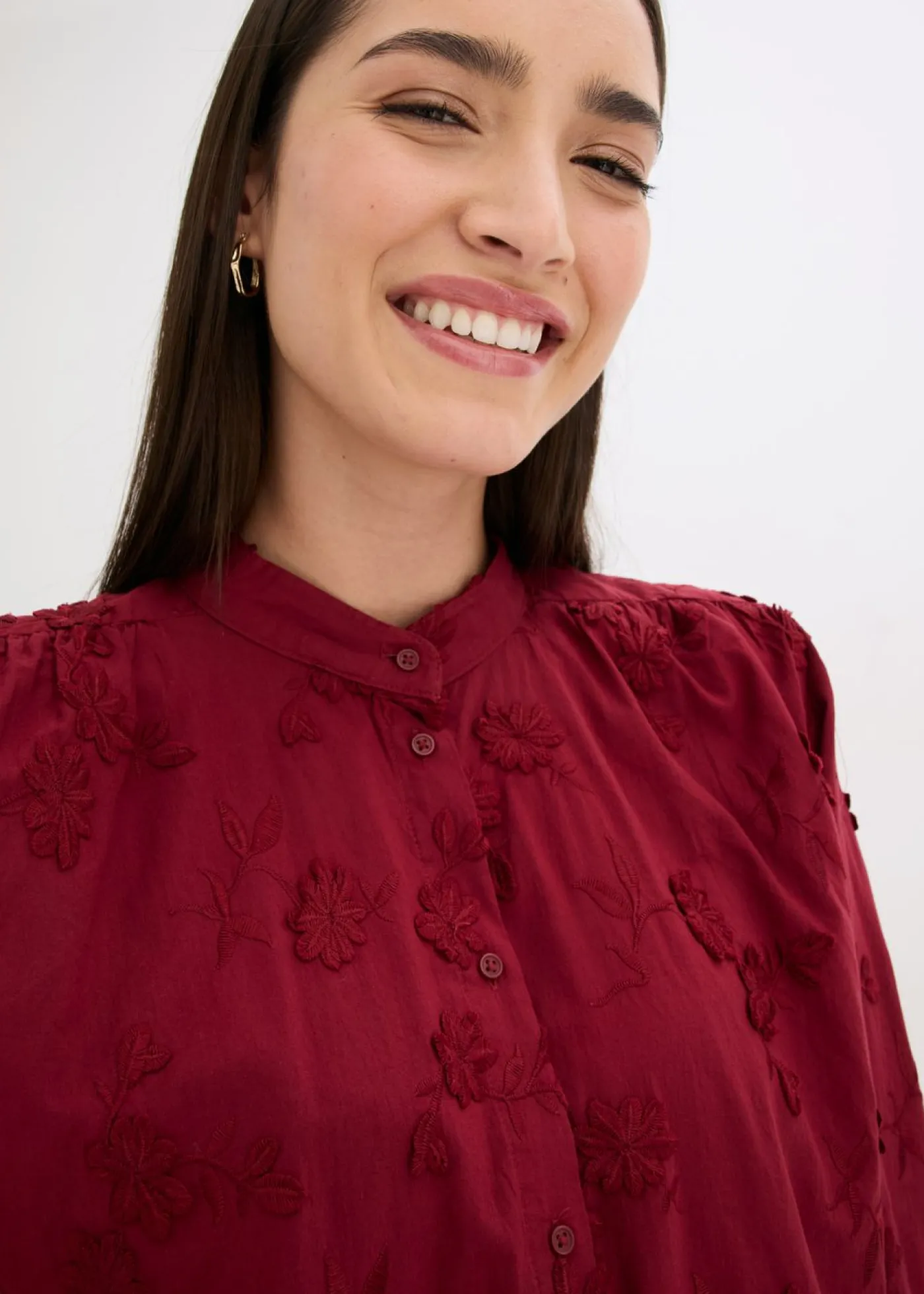 bonprix bonprix Blusa de algodón puro Rojo Clearance