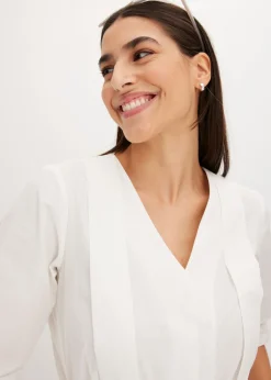 bonprix bonprix Blusa de algodón puro Blanco New