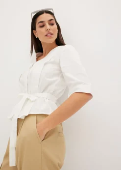 bonprix bonprix Blusa de algodón puro Blanco New