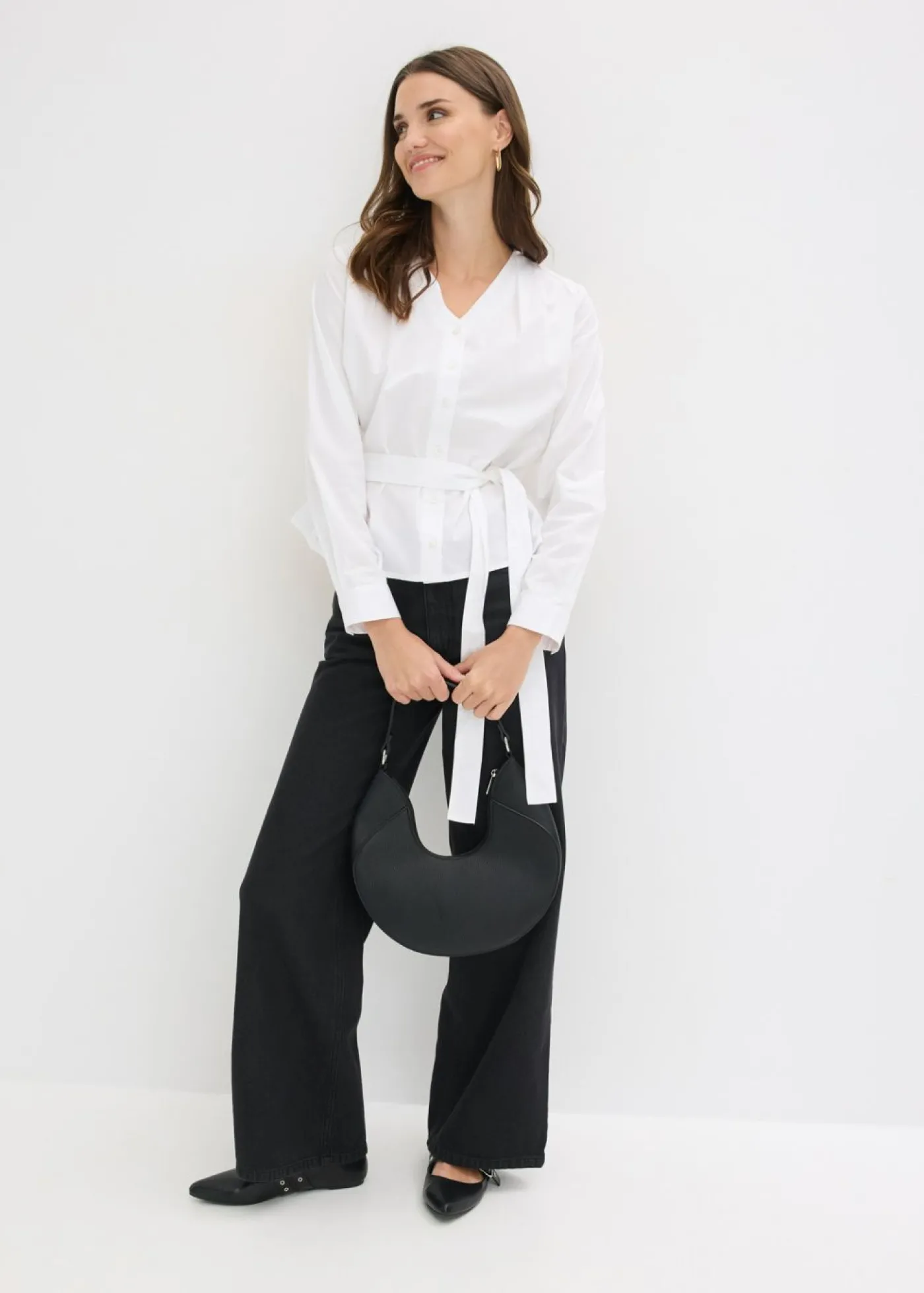 bonprix bonprix Blusa de algodón puro Blanco Hot