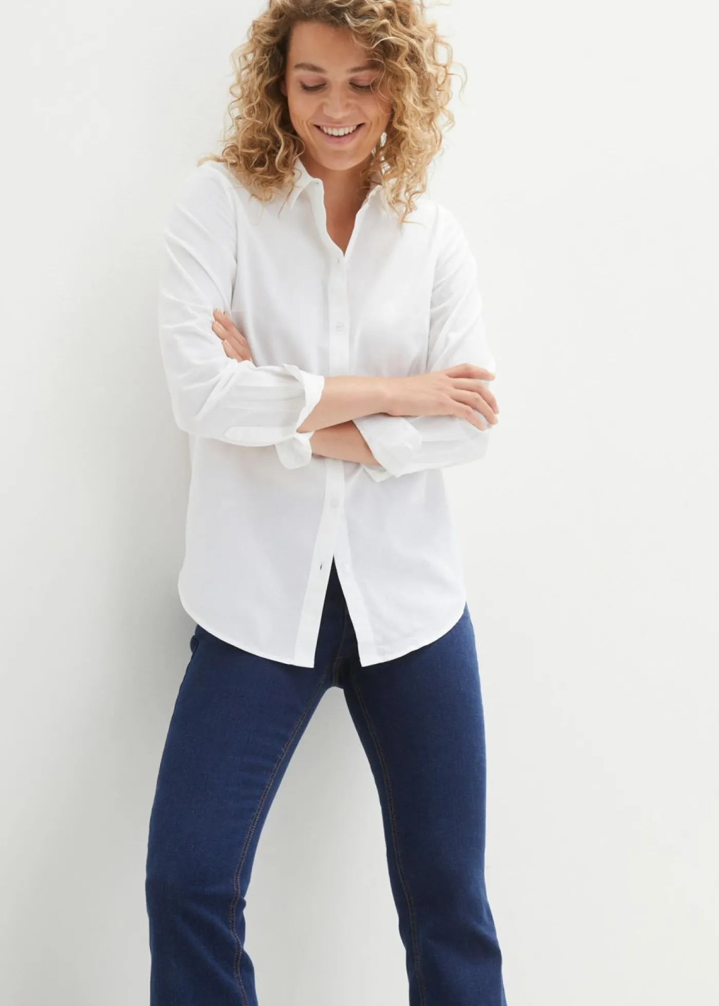 bonprix bonprix Blusa de algodón puro Blanco Outlet