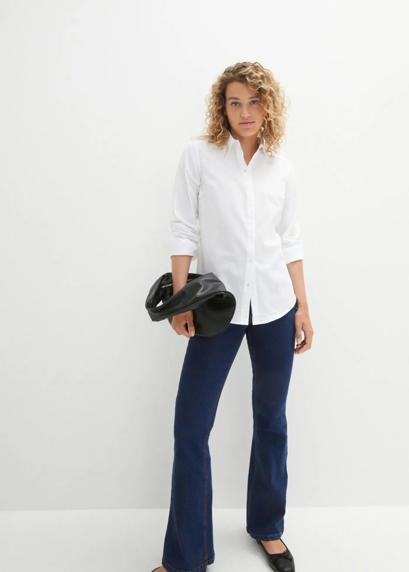 bonprix bonprix Blusa de algodón puro Blanco Outlet