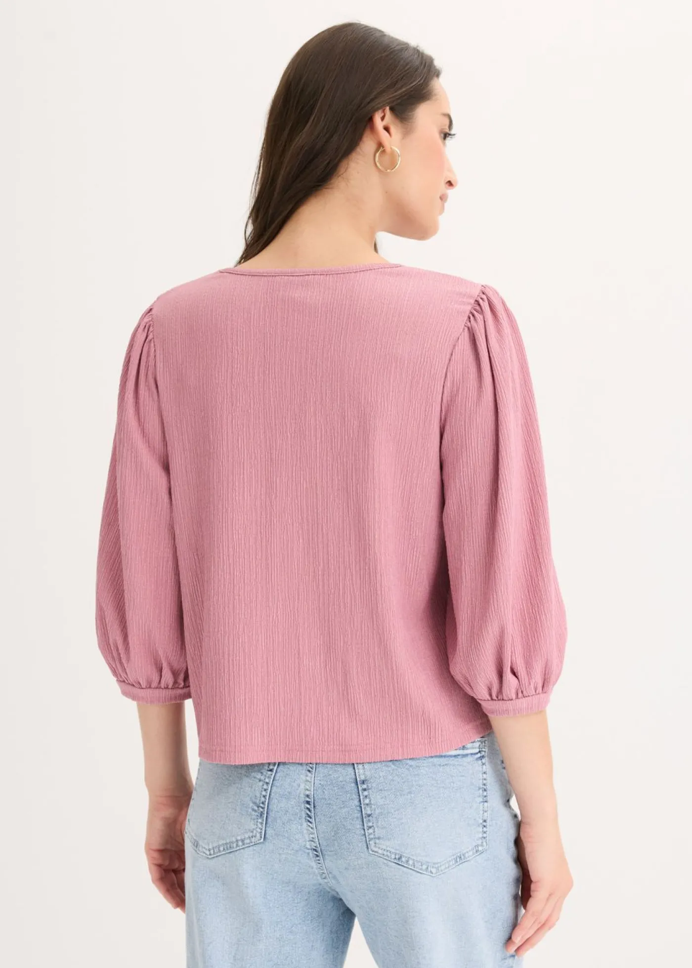 bonprix bonprix Blusa de crepé estructurado Malva Hot