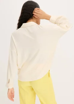 bonprix bonprix Blusa de crepé ligero Beige natural Hot