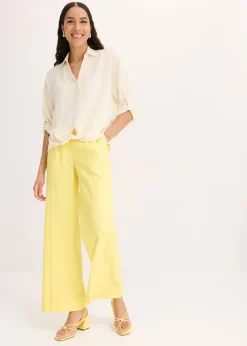 bonprix bonprix Blusa de crepé ligero Beige natural Hot
