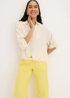 bonprix bonprix Blusa de crepé ligero Beige natural Hot
