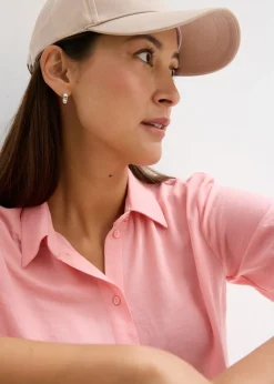 bonprix bonprix Blusa de crepé ligero con corte boxy rosa pálido Best