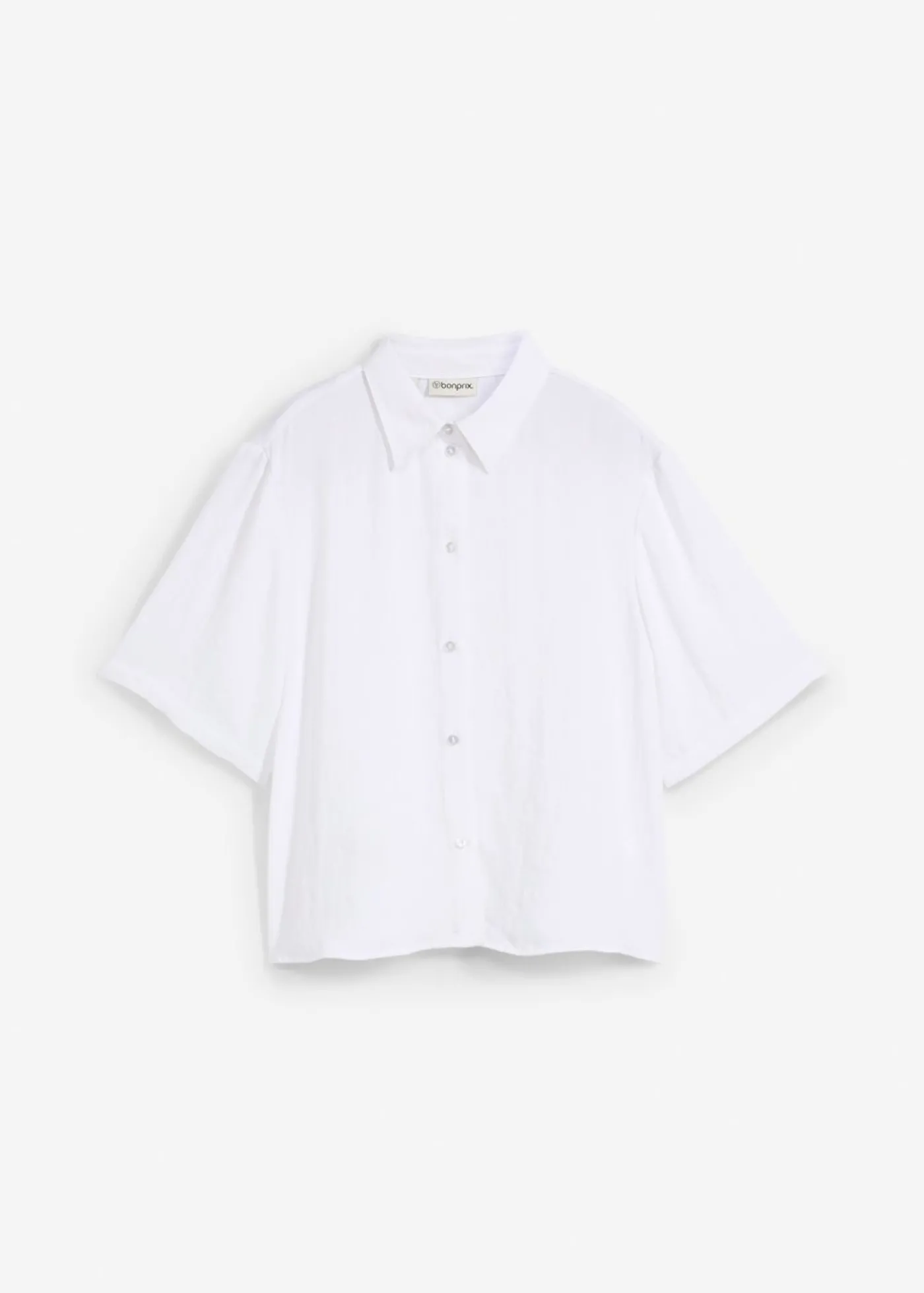 bonprix bonprix Blusa de crepé ligero con corte boxy Blanco Sale