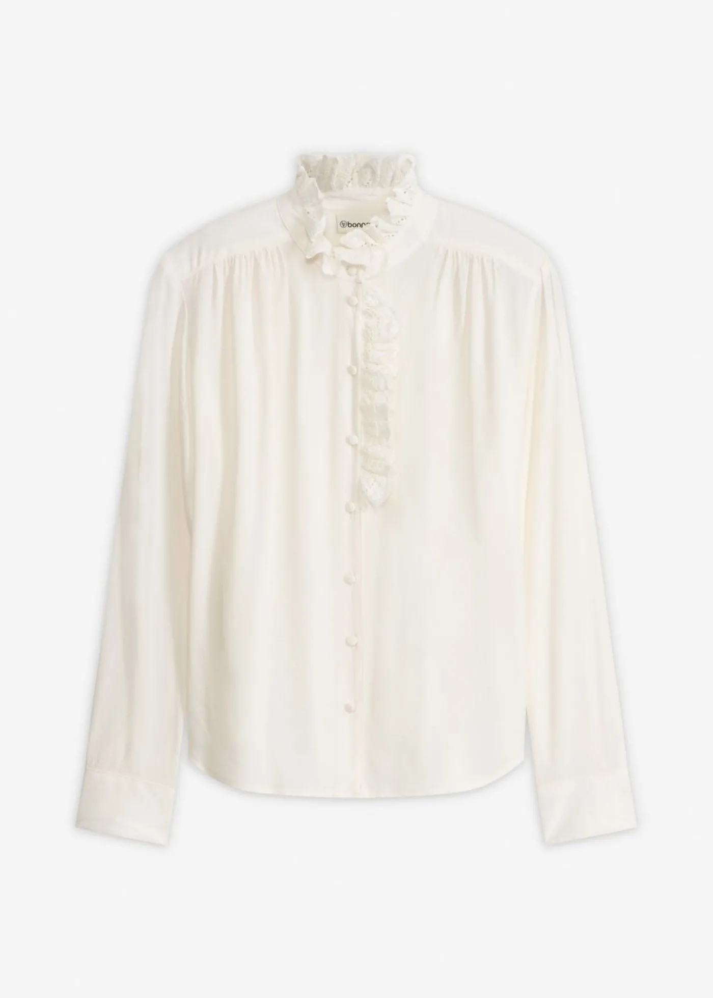 bonprix bonprix Blusa de crepé vaporoso Blanco lana Discount