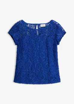 bonprix bonprix Blusa de encaje Azul marino Discount