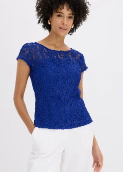 bonprix bonprix Blusa de encaje Azul marino Discount