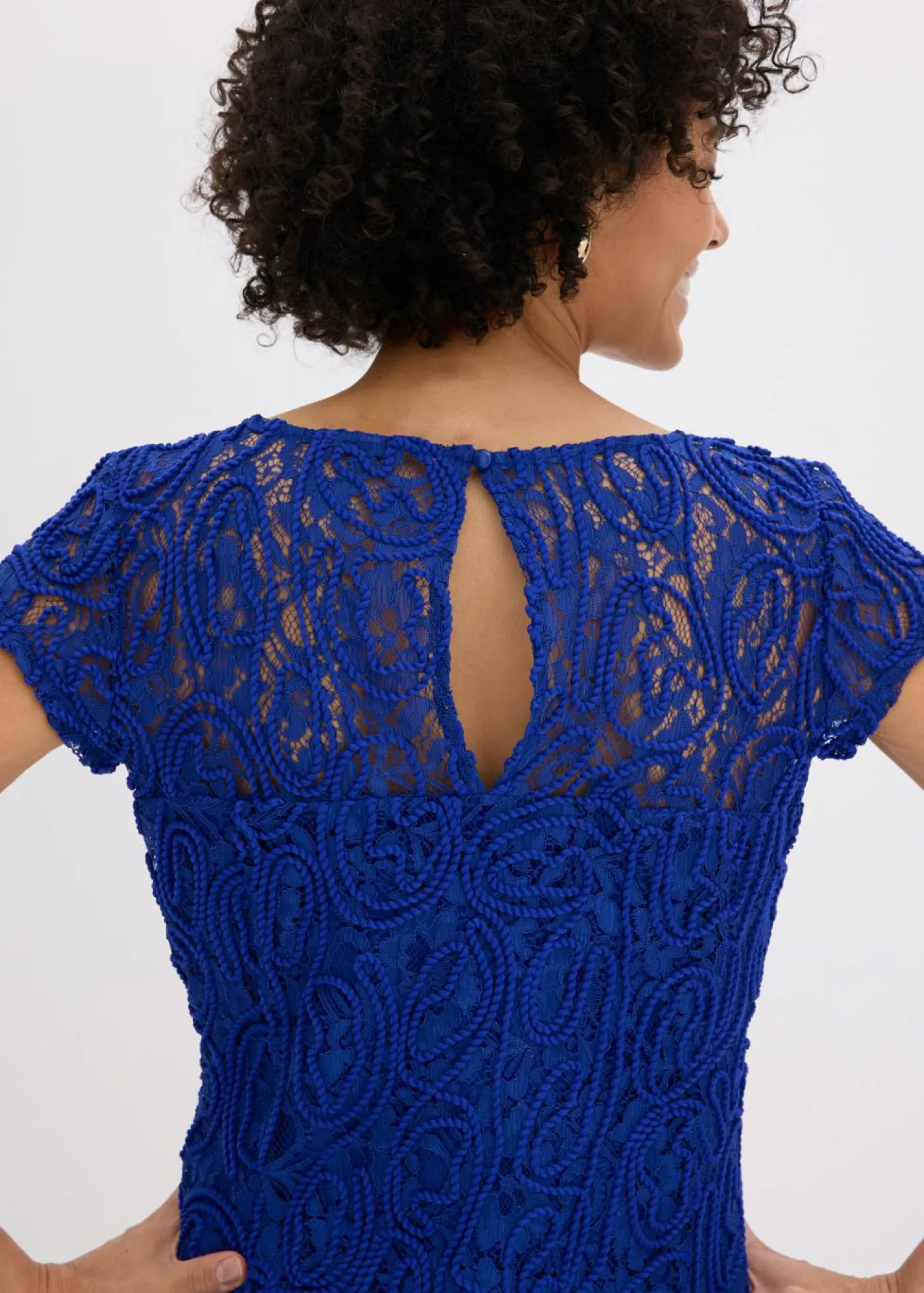 bonprix bonprix Blusa de encaje Azul marino Discount