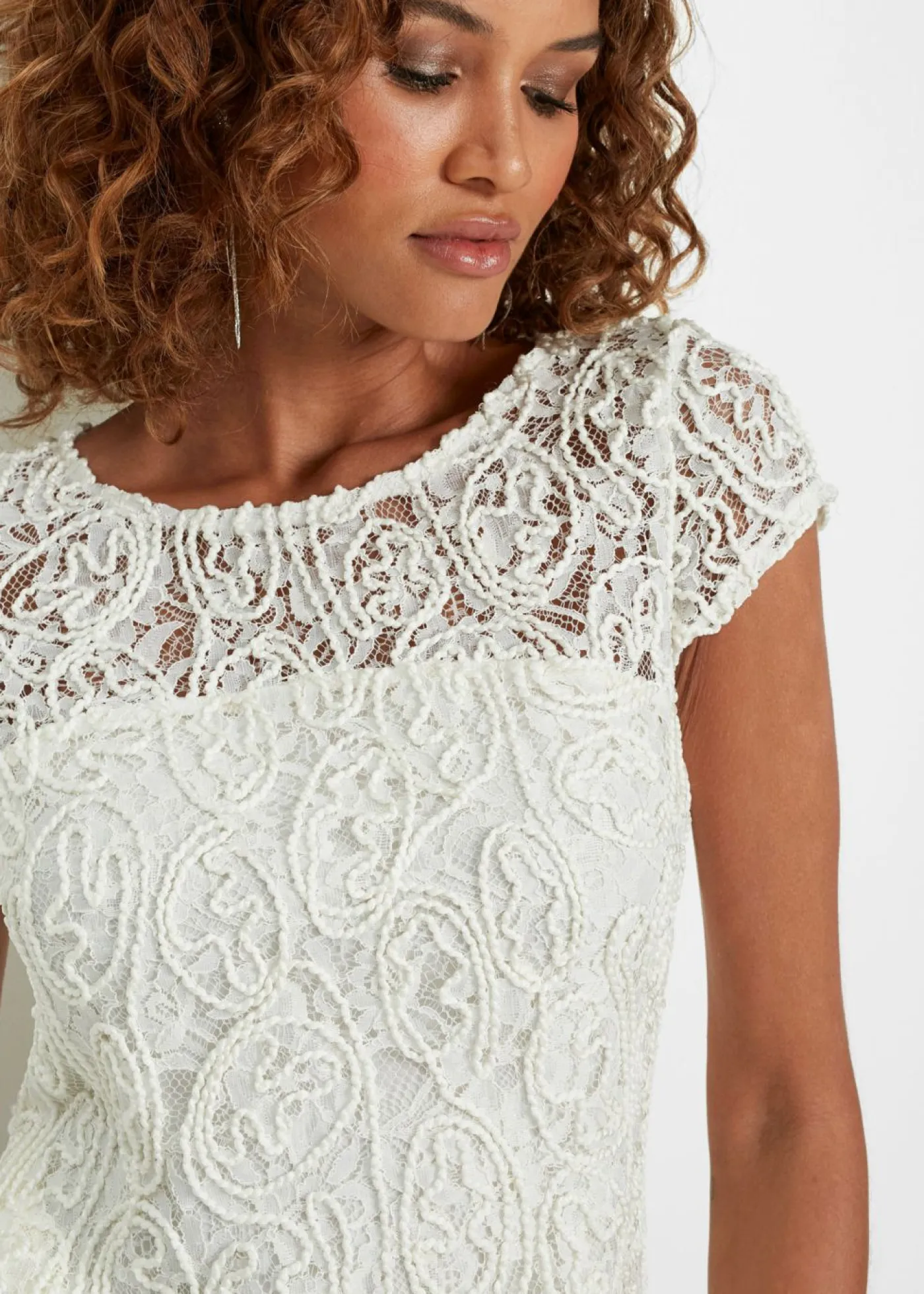 bonprix bonprix Blusa de encaje Blanco lana Best