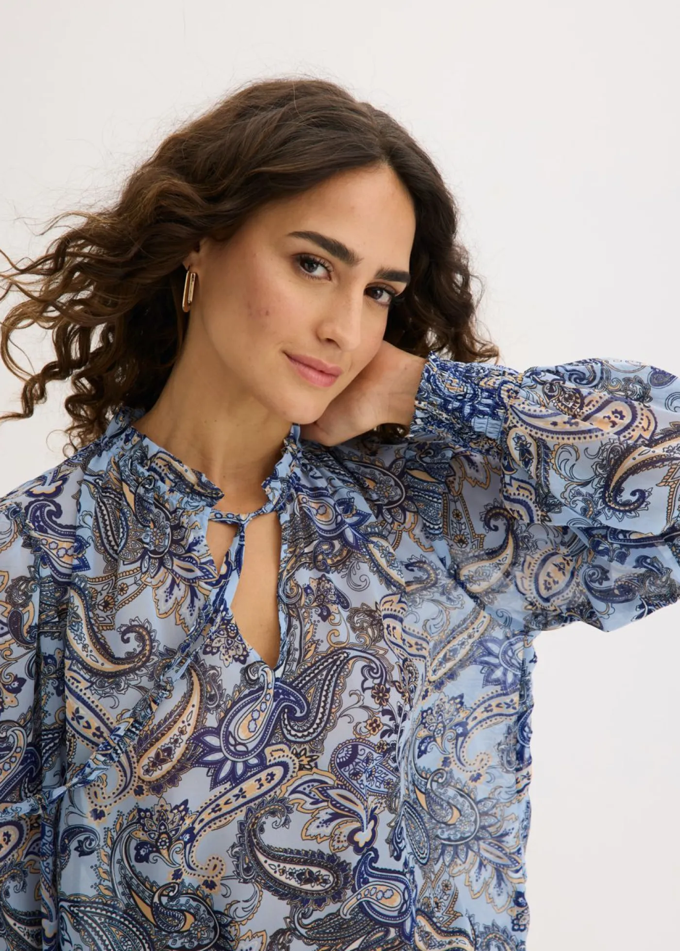 bonprix bonprix Blusa de gasa Azul claro