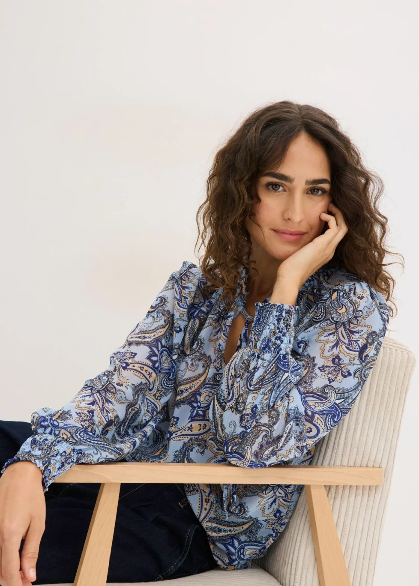 bonprix bonprix Blusa de gasa Azul claro