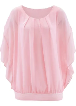 bonprix bonprix Blusa de gasa con camiseta interior Rosa empolvado Outlet