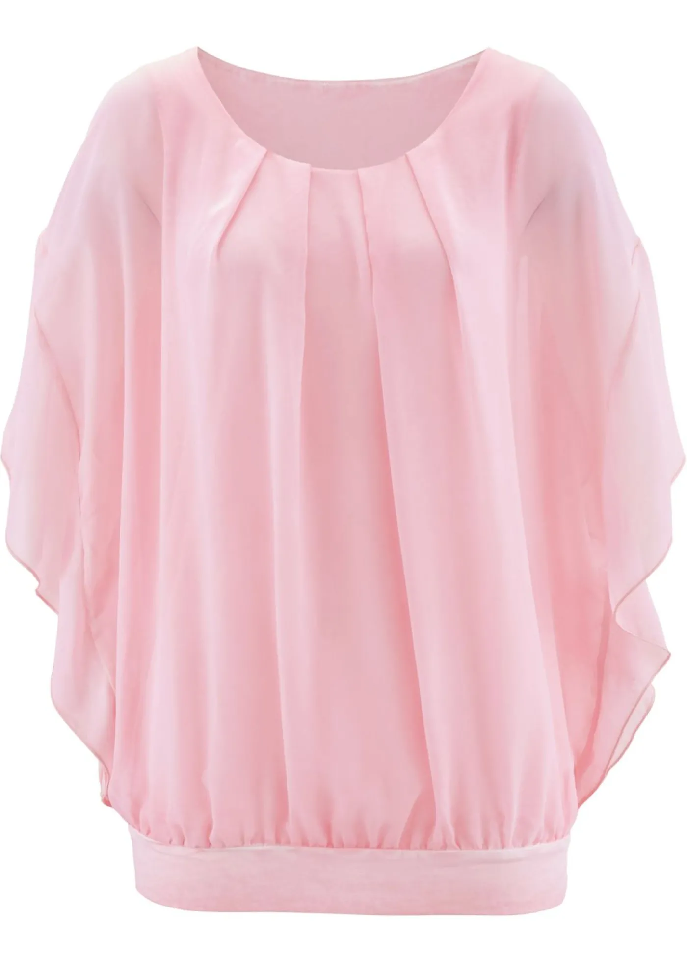 bonprix bonprix Blusa de gasa con camiseta interior Rosa empolvado Outlet