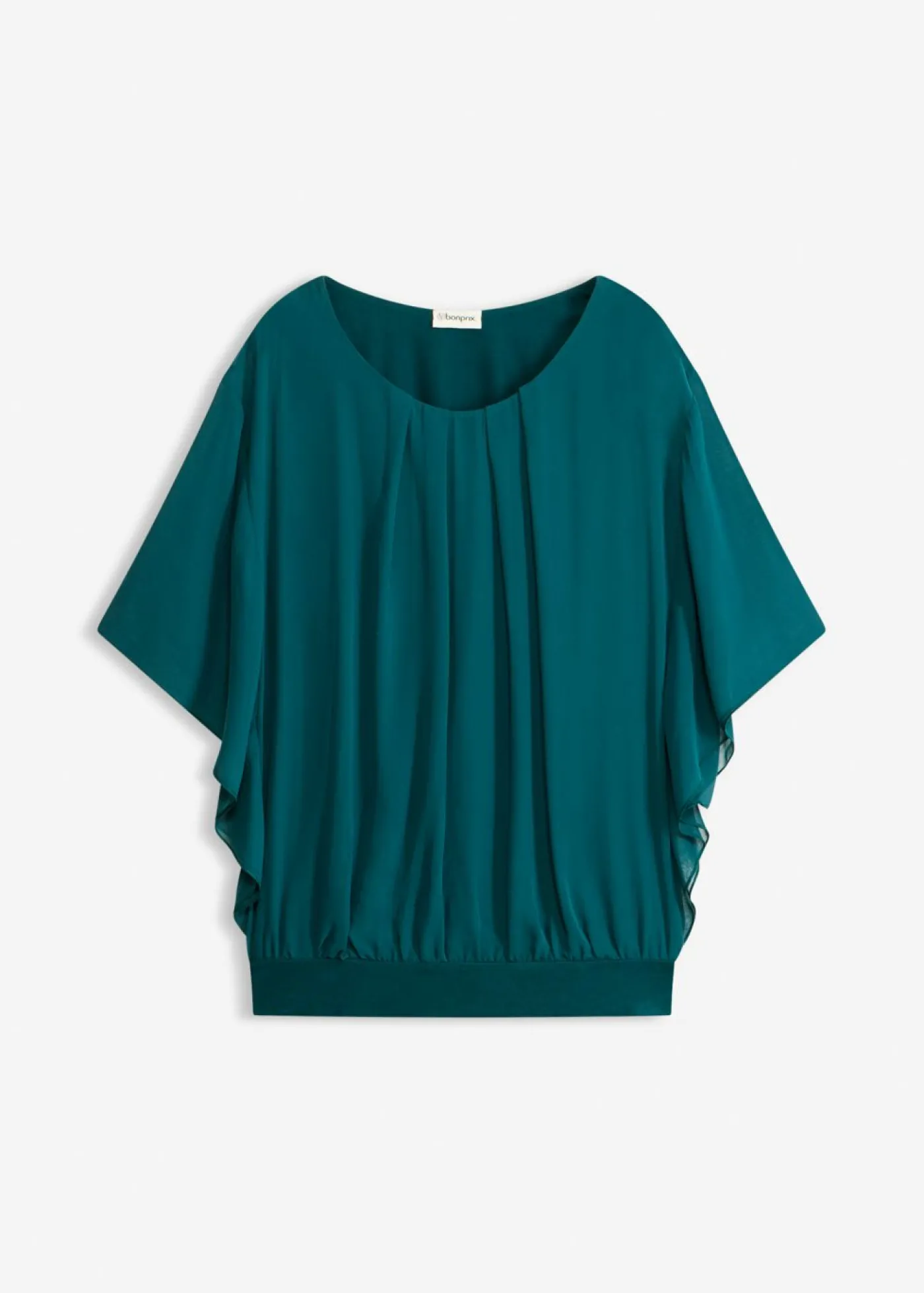 bonprix bonprix Blusa de gasa con camiseta interior Verde intenso Discount