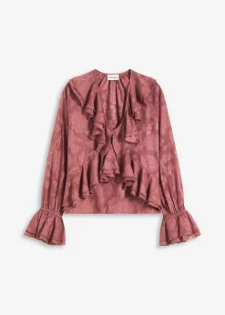 bonprix bonprix Blusa de gasa con ligeras transparencias baya suave