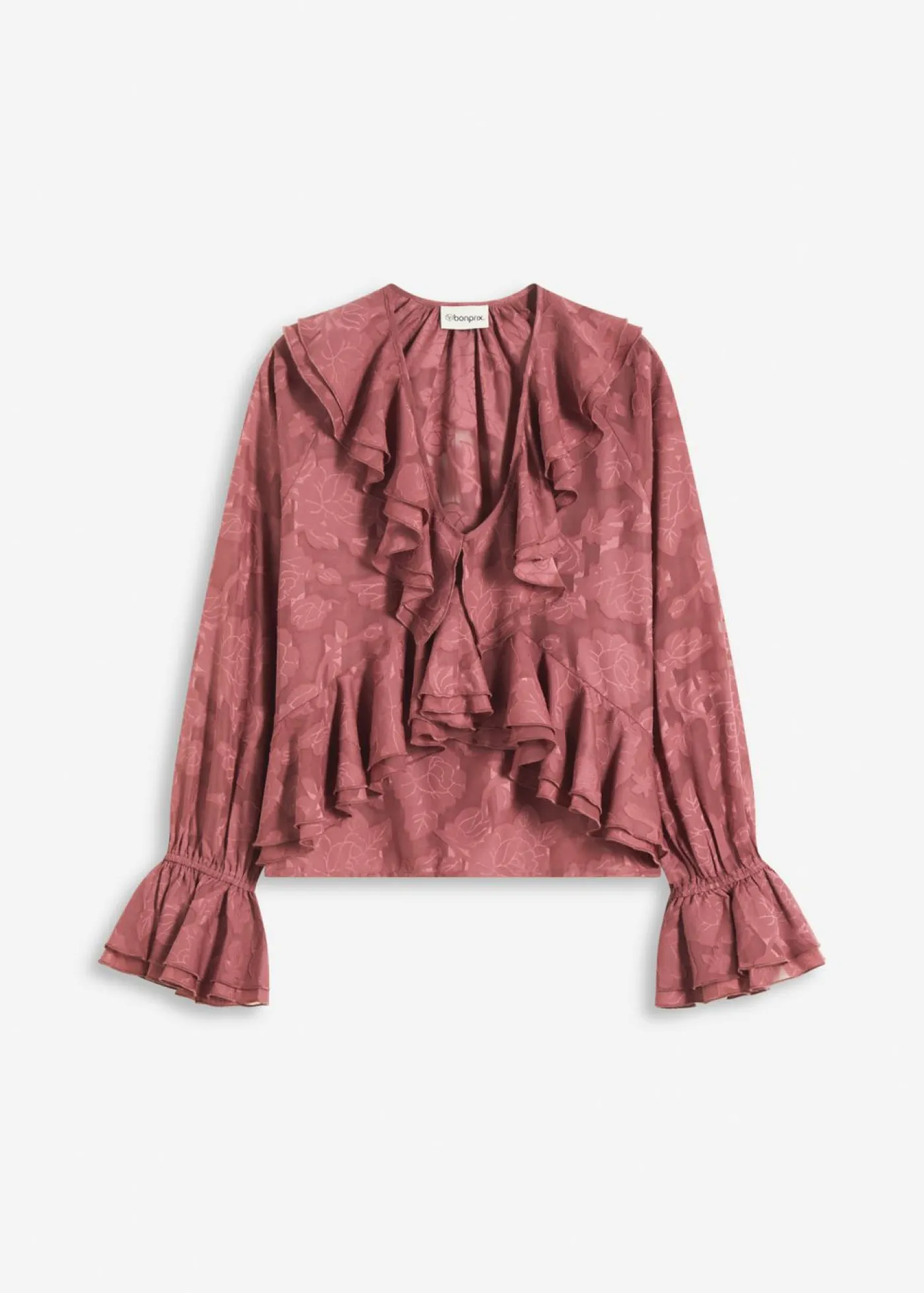 bonprix bonprix Blusa de gasa con ligeras transparencias baya suave